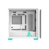 PC korpusas ASUS A23 Hatsune Miku Edition — micro ATX / Mini-ITX, palaiko 120/140 mm ventiliatorius, 2,5 colio ir 3,5 colio diskus, turkio / baltos spalvos