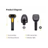 Rankinis brūkšninių kodų skaitytuvas Equip USB 1D su stovu, LED, laidinis, 1,8 m