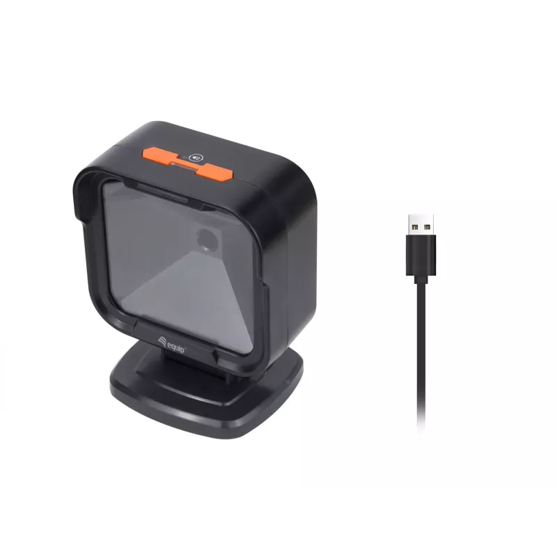 Fiksuotas brūkšninių kodų skaitytuvas Equip USB 2D daugiakryptis stalinis skaitytuvas 1MP