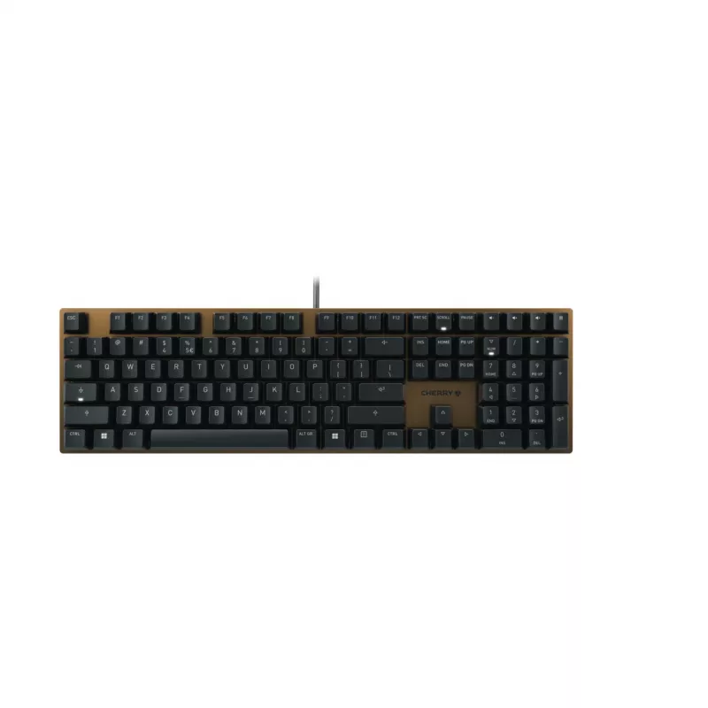 Klaviatūra CHERRY KC 200 MX universali USB QWERTY juoda bronzinė mechaninė