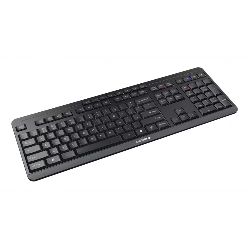 Klaviatūra Cherry Stream ultimate — Viso dydžio USB, RF belaidė ir Bluetooth, QWERTY anglų k., LED apšvietimas, juoda