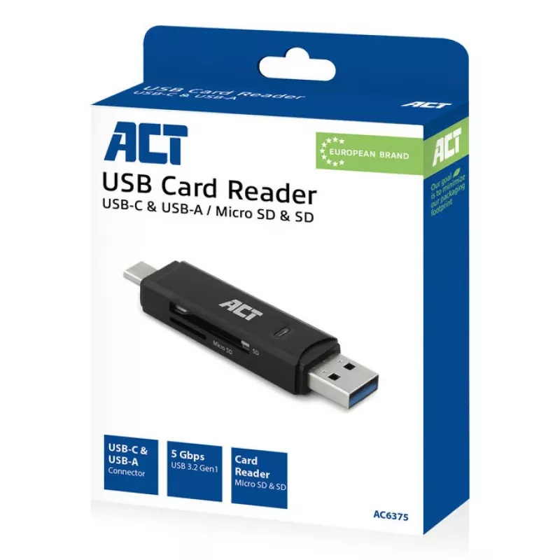 Card Reader ACT USB-C/USB-A 3.0 Juoda