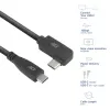ACT USB 3.0 10Gbps 60W USB Type-C (tiesus) į USB Type-C (kairėn/dešinėn kampuotas) laidas, 0,5 metro
