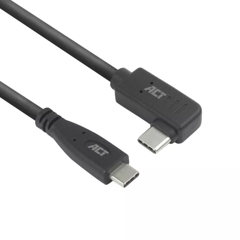ACT USB 3.0 10Gbps 60W USB Type-C (tiesus) į USB Type-C (kairėn/dešinėn kampuotas) laidas, 3 metrai