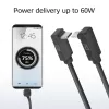 ACT USB 3.0 10Gbps 60W USB Type-C (aukštyn/žemyn kampuotas) į USB Type-C (aukštyn/žemyn kampuotas) laidas, 0,5 metro