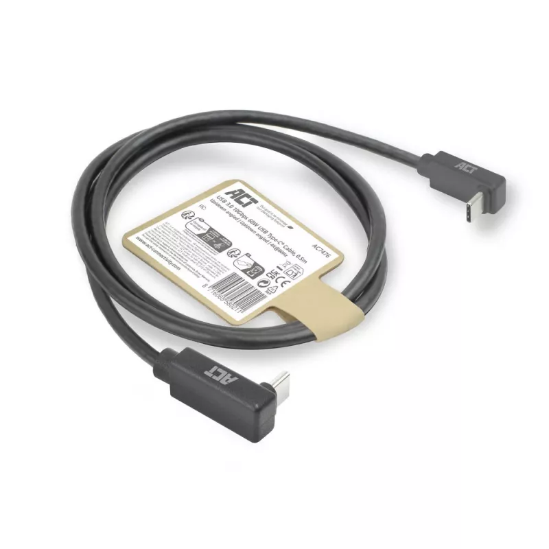 ACT USB 3.0 10Gbps 60W USB Type-C (aukštyn/žemyn kampuotas) į USB Type-C (aukštyn/žemyn kampuotas) kabelis, 2 metrai