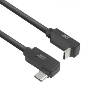 ACT USB 3.0 10Gbps 60W USB Type-C (kairėn/dešinėn kampuotas) į USB Type-C (aukštyn/žemyn kampuotas) laidas, 0,5 metro