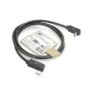 ACT USB 3.0 10Gbps 60W USB Type-C (kairėn/dešinėn kampuotas) į USB Type-C (aukštyn/žemyn kampuotas) laidas, 0,5 metro