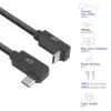 ACT USB 3.0 10Gbps 60W USB Type-C (kairėn/dešinėn kampuotas) į USB Type-C (aukštyn/žemyn kampuotas) laidas, 2 metrai