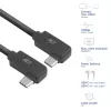ACT USB 3.0 10 Gbps 60 W USB Type-C (kairė/dešinė kampuota) į USB Type-C (kairė/dešinė kampuota) kabelis, 0,5 metro
