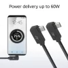 ACT USB 3.0 10 Gbps 60 W USB Type-C (kairė/dešinė kampuota) į USB Type-C (kairė/dešinė kampuota) kabelis, 0,5 metro