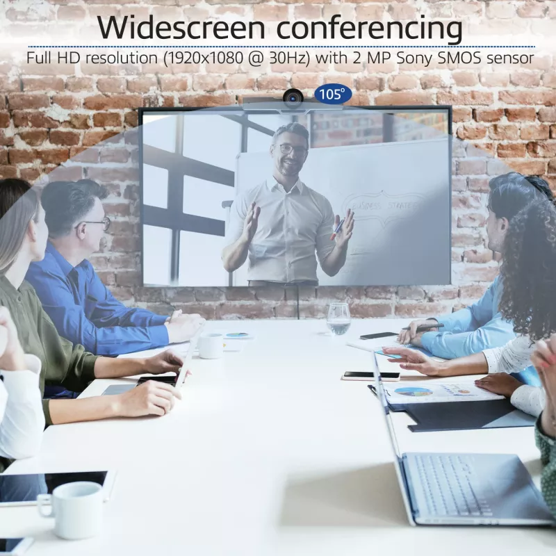ACT Full HD konferencijų kamera su mikrofonu, panoramavimu, pasvirimu ir priartinimu
