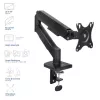 Monitoriaus laikiklis ACT 35 colių ekranams, dujinė spyruoklė, vienas monitorius, spaustuvas/pralaida, iki 9 kg, VESA 75x75–100x100, pakreipimas ±45°, juoda