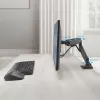 Monitoriaus laikiklis ACT 35 colių ekranams, dujinė spyruoklė, vienas monitorius, spaustuvas/pralaida, iki 9 kg, VESA 75x75–100x100, pakreipimas ±45°, juoda
