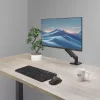 Monitoriaus laikiklis ACT 35 colių ekranams, dujinė spyruoklė, vienas monitorius, spaustuvas/pralaida, iki 9 kg, VESA 75x75–100x100, pakreipimas ±45°, juoda