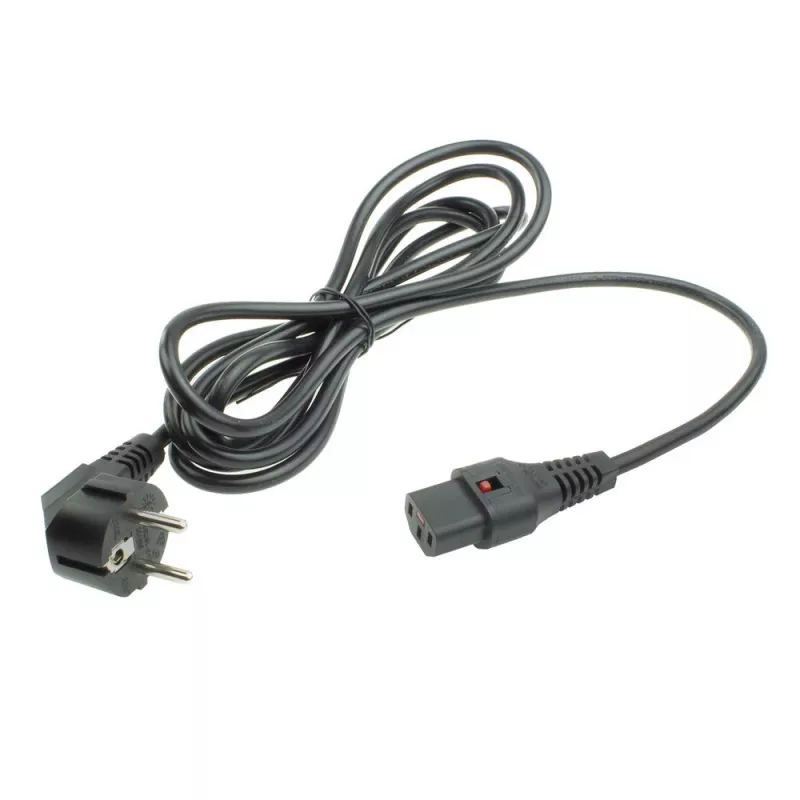 ACT maitinimo laidas CEE 7/7 kištukas (kampinis) - C13 IEC Lock juodas 5 m, EL269S