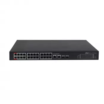 Dahua Technology PoE tinklo jungiklis 24 prievadų 1000M/ PFS3228-24GT-360-V2 DAHUA Nevaldomas L2 Gigabit Ethernet (10/100/1000) Power over Ethernet (PoE) Juodas