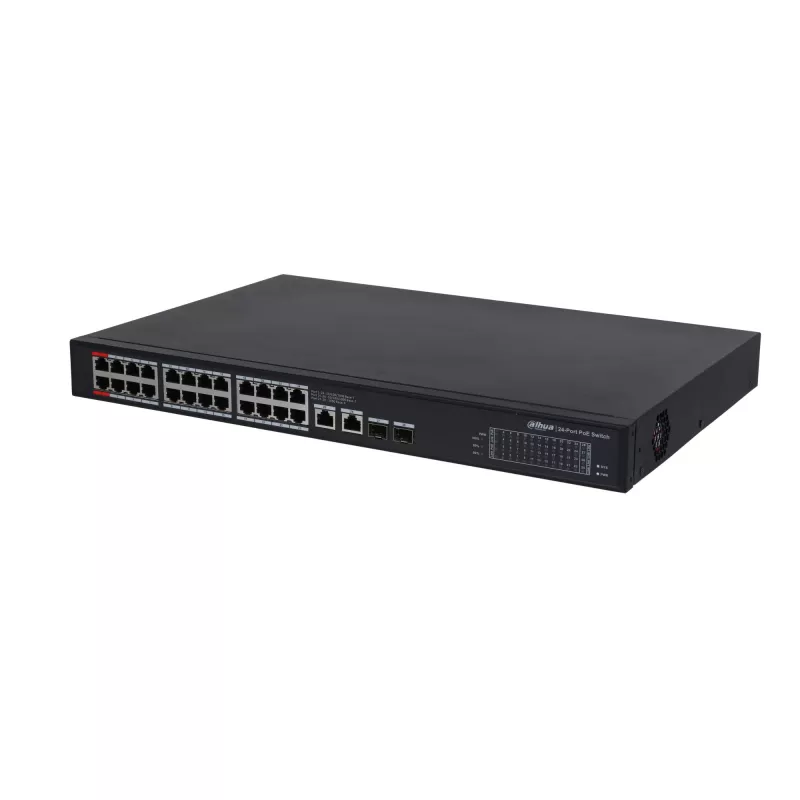Dahua Technology PoE tinklo jungiklis 24 prievadų 1000M/ PFS3228-24GT-360-V2 DAHUA Nevaldomas L2 Gigabit Ethernet (10/100/1000) Power over Ethernet (PoE) Juodas