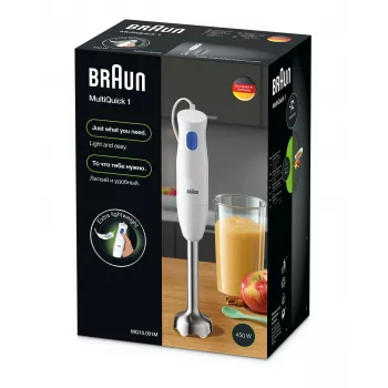 Braun MultiQuick 1 MQ10.001M 0,6 l panardinamasis trintuvas 450 W Mėlyna, Balta