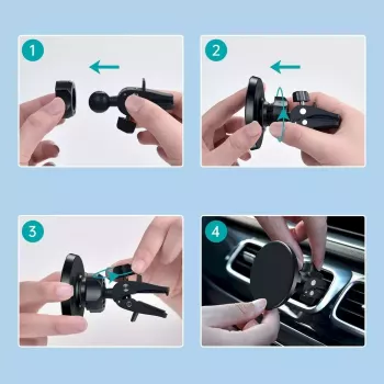Magnetinis automobilinio telefono laikiklis CHOETECH, skirtas iPhone 12, tvirtinamas ant prietaisų skydelio / ventiliacijos grotelių, kompaktiškas laikiklis
