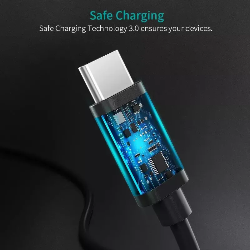 USB laidas Choetech CC0002 USB 2.0 1 m USB C juodas