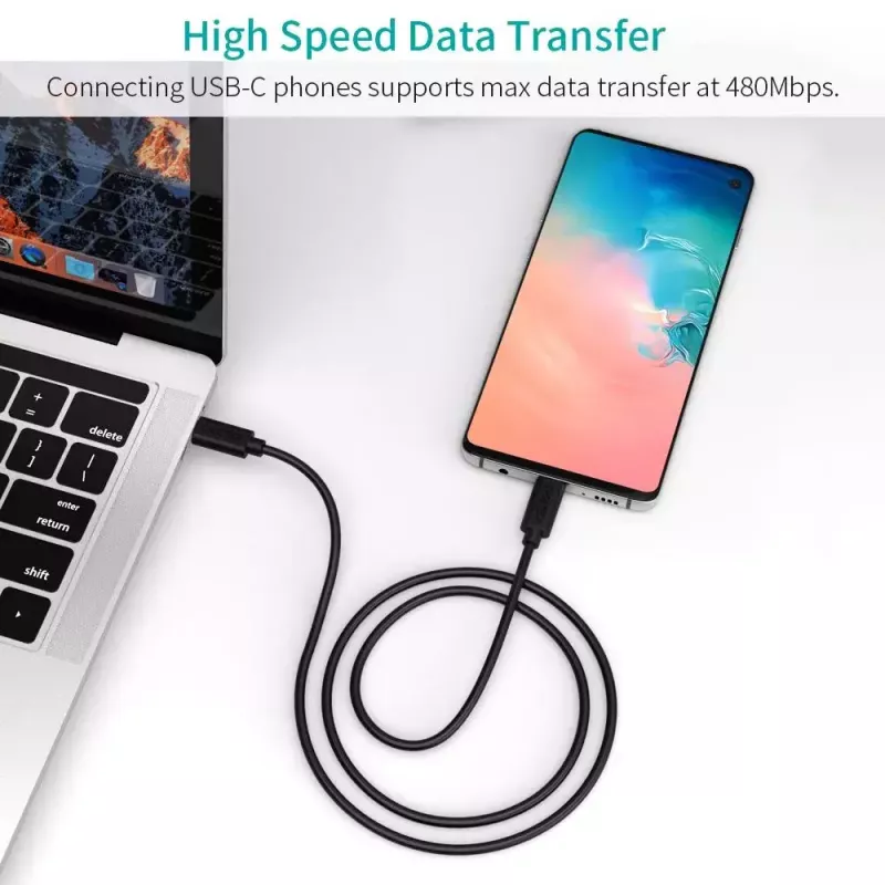 USB laidas Choetech CC0002 USB 2.0 1 m USB C juodas