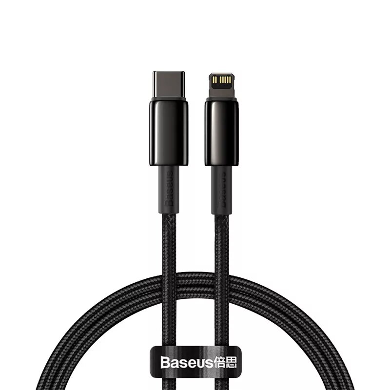 kabelis Baseus Tungsten Gold 1 m Juodas Lightning į USB C