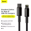 Laidas Baseus Tungsten Gold 2 m juodas Lightning USB C