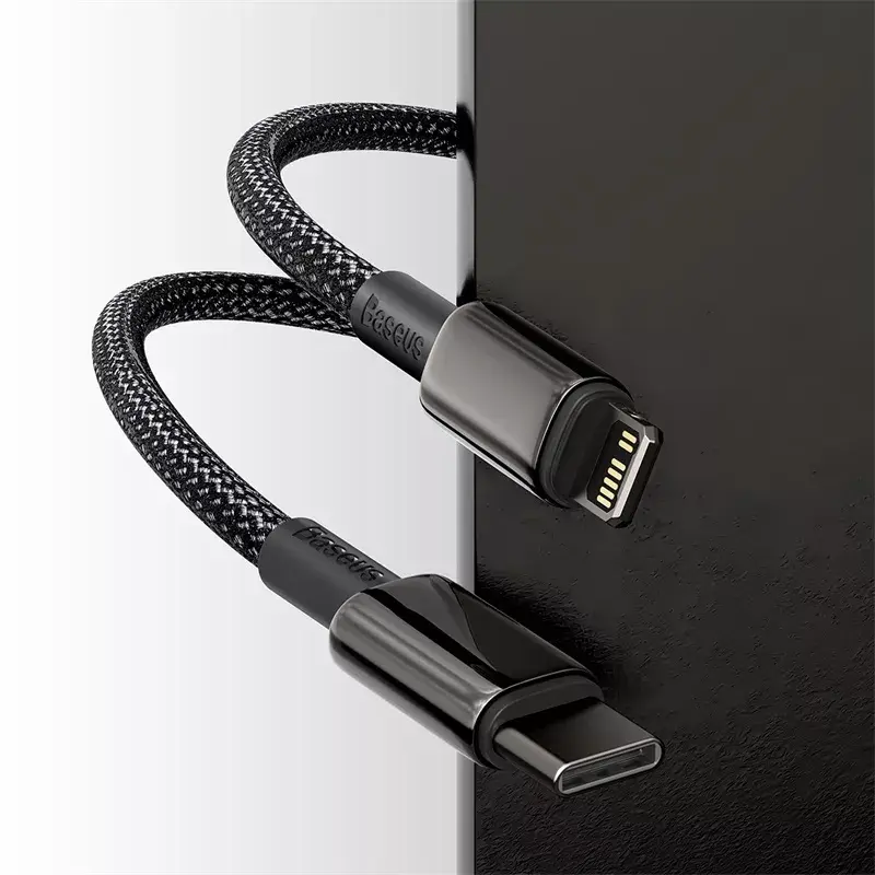 Laidas Baseus Tungsten Gold 2 m juodas Lightning USB C