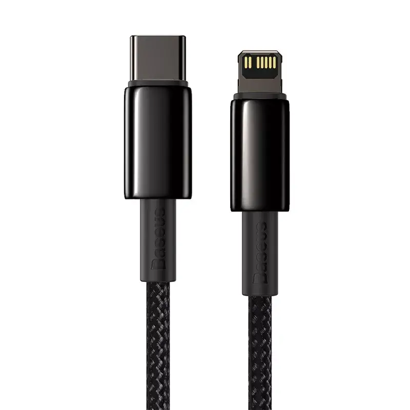 Laidas Baseus Tungsten Gold 2 m juodas Lightning USB C