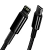 Laidas Baseus Tungsten Gold 2 m juodas Lightning USB C