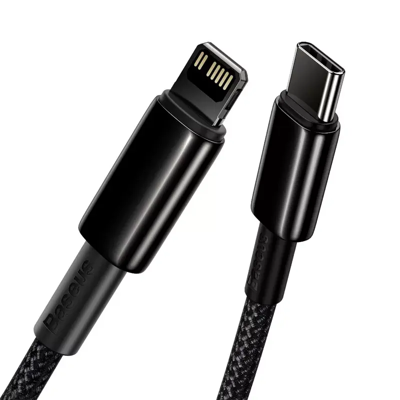 Laidas Baseus Tungsten Gold 2 m juodas Lightning USB C