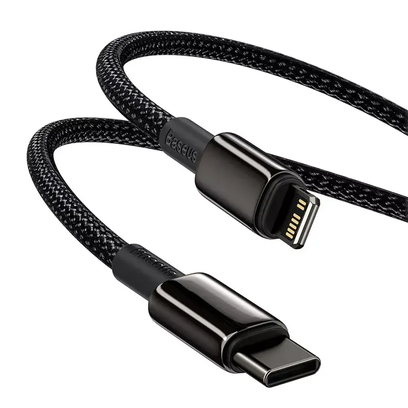 Laidas Baseus Tungsten Gold 2 m juodas Lightning USB C