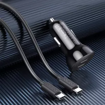 Vidinis įkroviklis Choetech TC0008 juodas Cigar Lighter greitas įkrovimas