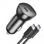 Vidinis įkroviklis Choetech TC0008 juodas Cigar Lighter greitas įkrovimas