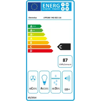 Electrolux LFP536X Pusiau įmontuojamas (ištraukiamas) Pilka, Nerūdijantis plienas 600 m³/h