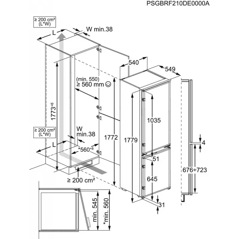 Įmontuojamas šaldytuvas Electrolux LND5FE18S 269 L