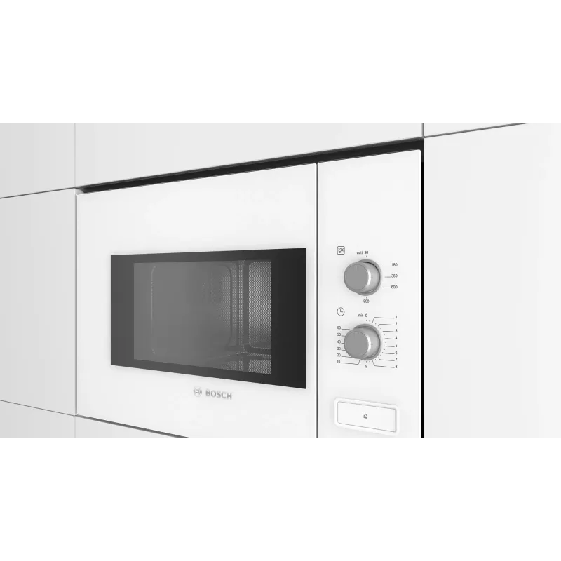Įmontuojama mikrobangų krosnelė Bosch Serie 4 BFL520MW0 ? 20 l, 800 W, balta