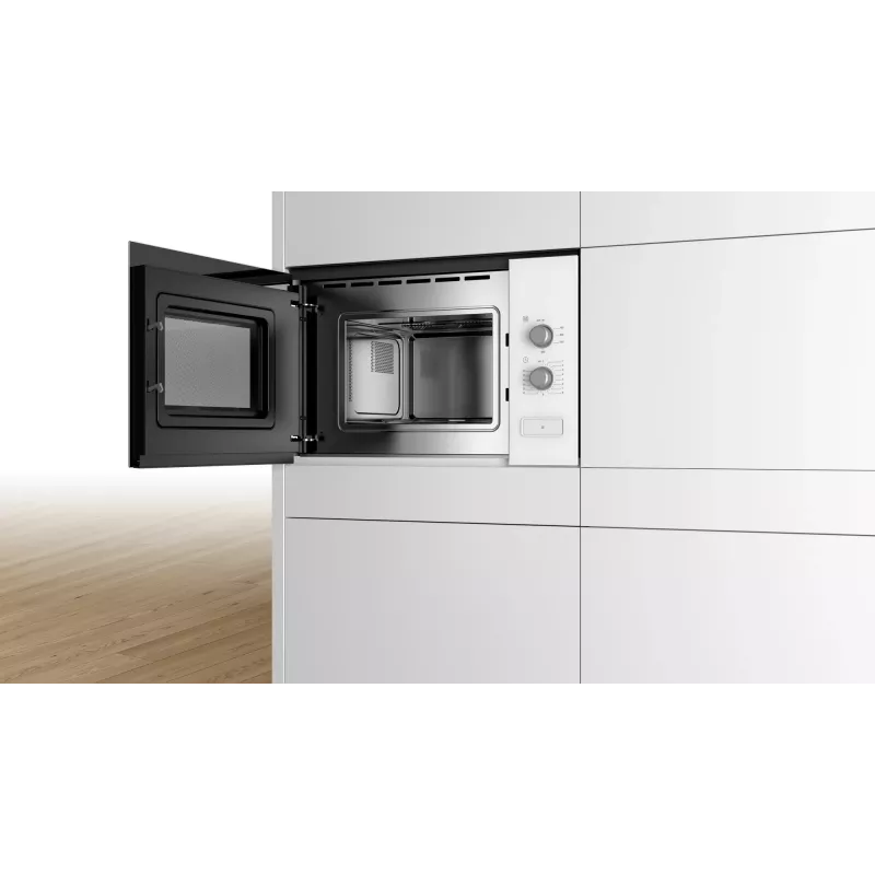 Įmontuojama mikrobangų krosnelė Bosch Serie 4 BFL520MW0 ? 20 l, 800 W, balta