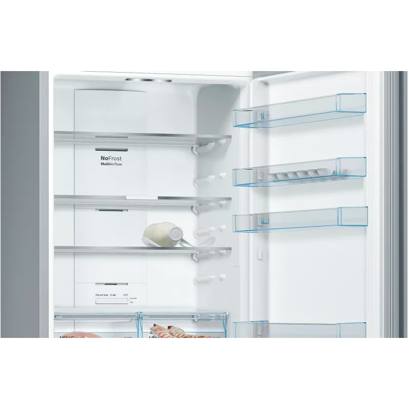 Bosch Serie 4 KGN49XLEA šaldytuvas-šaldiklis, laisvai pastatomas, 438 L, nerūdijantis plienas