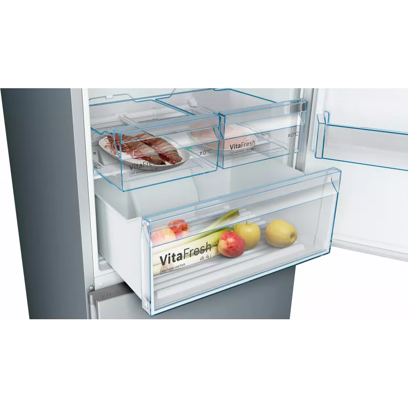 Bosch Serie 4 KGN49XLEA šaldytuvas-šaldiklis, laisvai pastatomas, 438 L, nerūdijantis plienas
