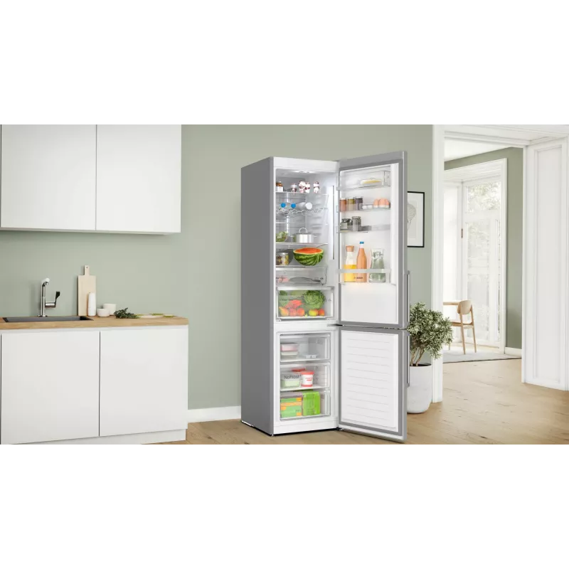 Bosch Serie 6 KGN39AIBT šaldytuvas-šaldiklis, laisvai pastatomas, 363 L, nerūdijantis plienas