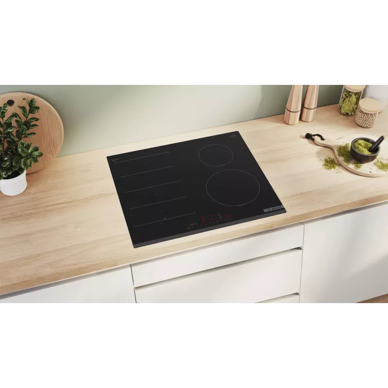 Bosch Serie 6 PIX631HC1E kaitlentė Juoda Įmontuojama 60 cm Zoninė indukcinė kaitlentė 4 kaitviečių