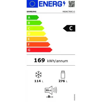 Samsung RB38C7B5C12/EF šaldytuvas-šaldiklis laisvai pastatomas baltas