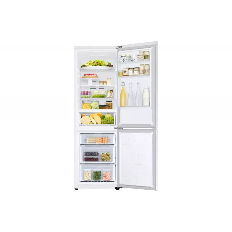 Laisvai pastatomas šaldytuvas Samsung RB34C670EWW/EF — 344 L bendras, šaldytuvas 230 L, šaldiklis 114 L, No Frost, baltas