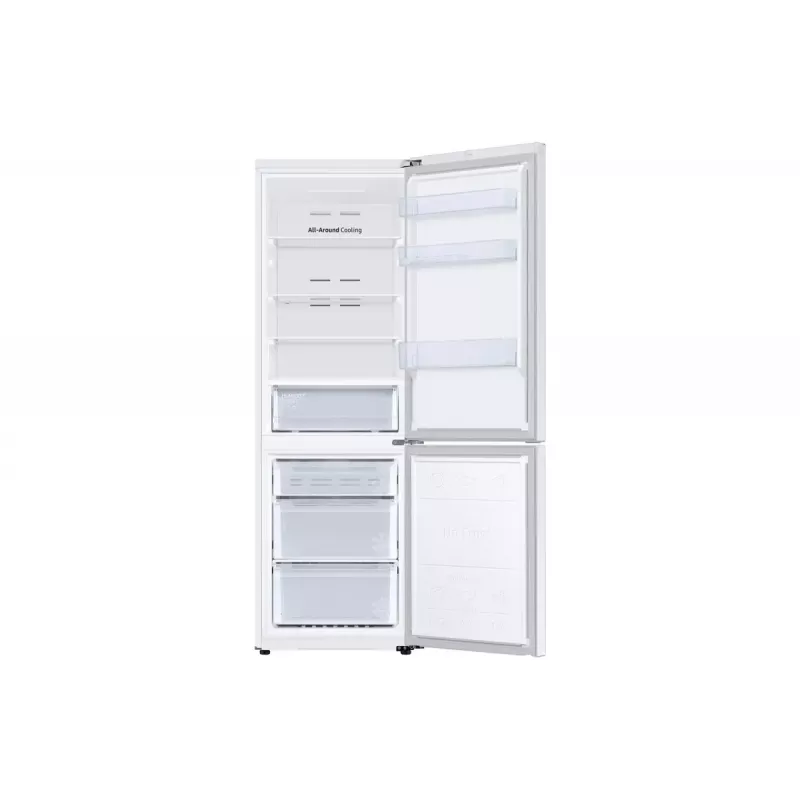 Laisvai pastatomas šaldytuvas Samsung RB34C670EWW/EF — 344 L bendras, šaldytuvas 230 L, šaldiklis 114 L, No Frost, baltas