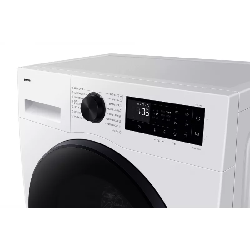 Samsung WD90DG5G34BELE skalbyklė-džiovyklė Laisvai pastatoma Priekinio pakrovimo Balta