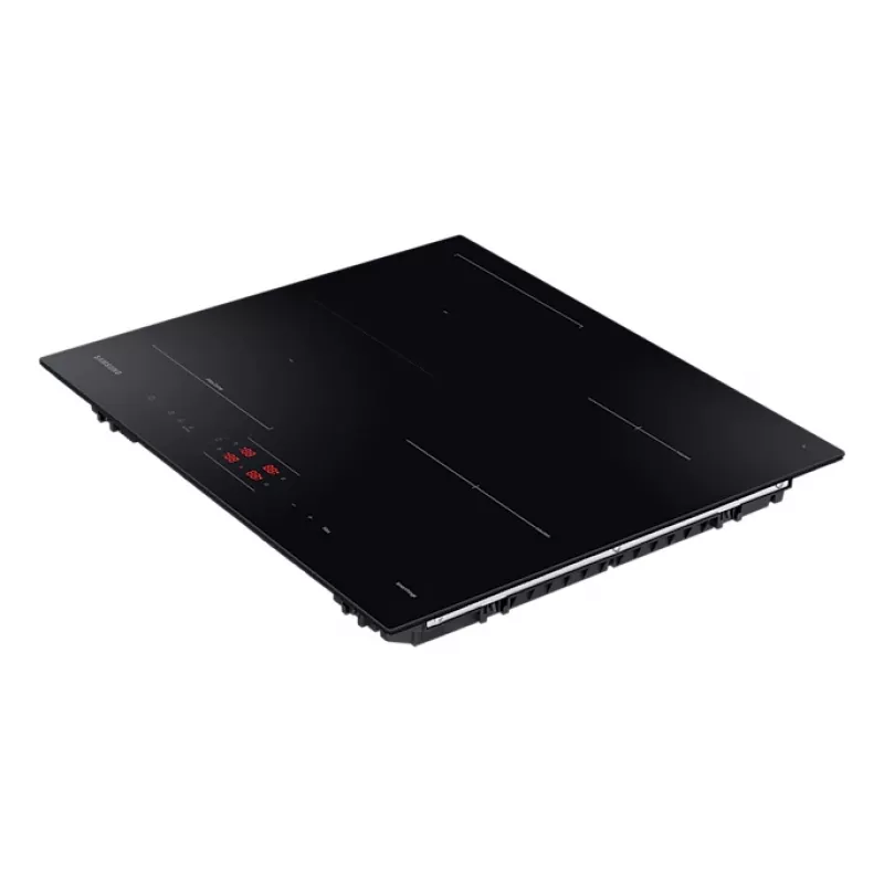 Įmontuojama Samsung NZ8500BM juoda zoninė indukcinė kaitlentė, 4 zonos, liečiamasis valdymas, priekyje esantys valdikliai, 590×520×48 mm