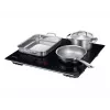 Įmontuojama Samsung NZ8500BM juoda zoninė indukcinė kaitlentė, 4 zonos, liečiamasis valdymas, priekyje esantys valdikliai, 590×520×48 mm