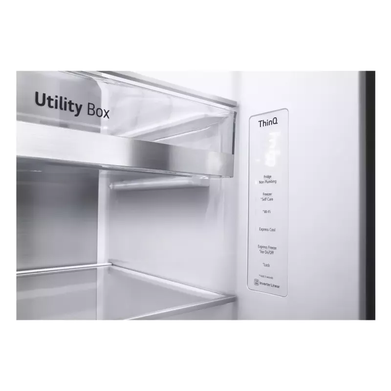 LG InstaView ™ ThinQ™ GSXV91MCAE Amerikietiškas šaldytuvas-šaldiklis 635 L